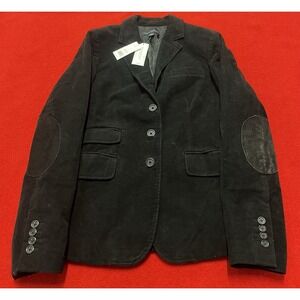 Banana Republic Size 4 Black Suede Suit Jacket Brand New With Tags Elbow Pads